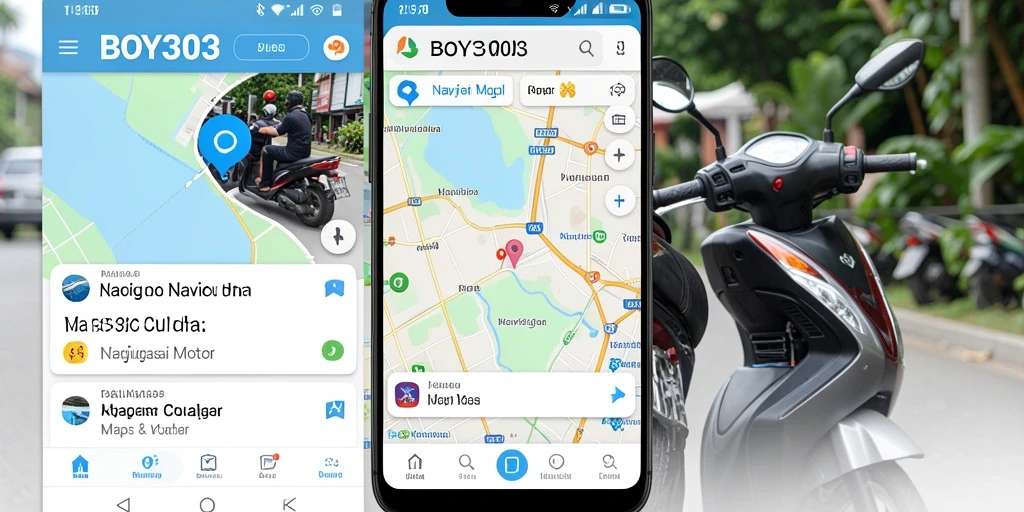 Antarmuka BOY303 yang memudahkan navigasi untuk pengendara motor.