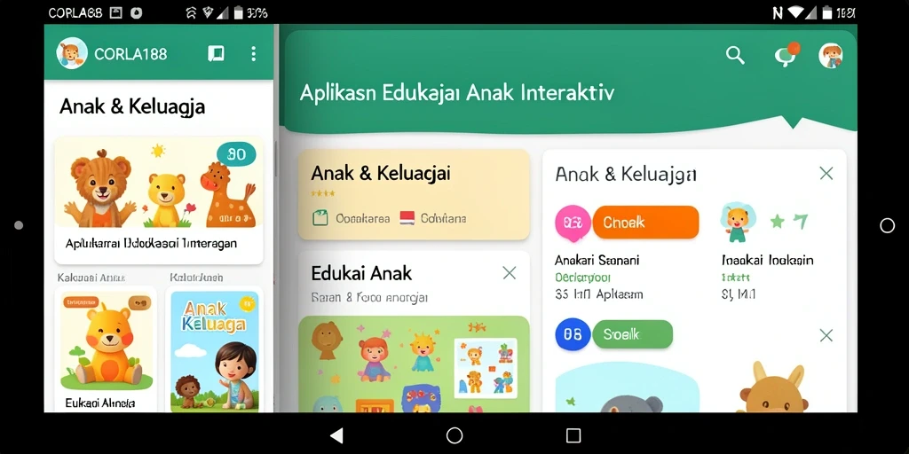 Antarmuka interaktif aplikasi CORLA188 untuk Edukasi Anak yang menarik.