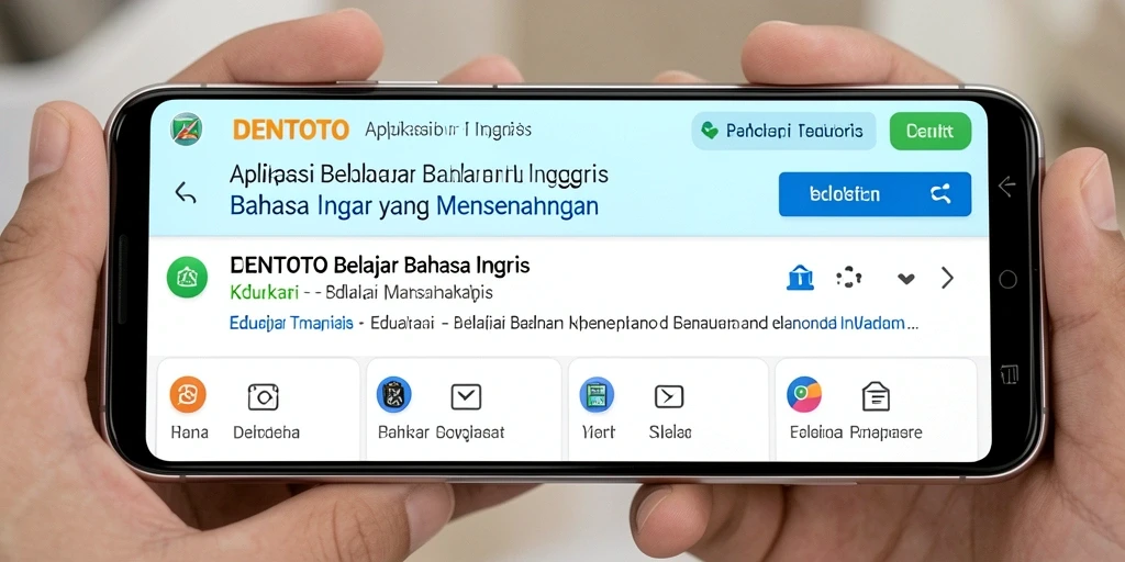 Antarmuka DENTOTO yang ramah pengguna untuk belajar bahasa Inggris.