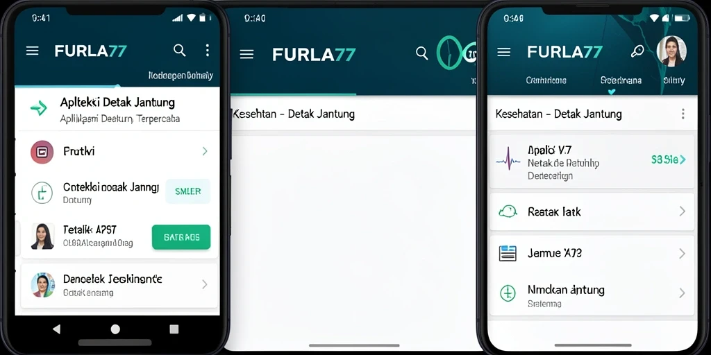 Tampilan antarmuka FURLA77 yang menonjolkan fungsi detak jantung.