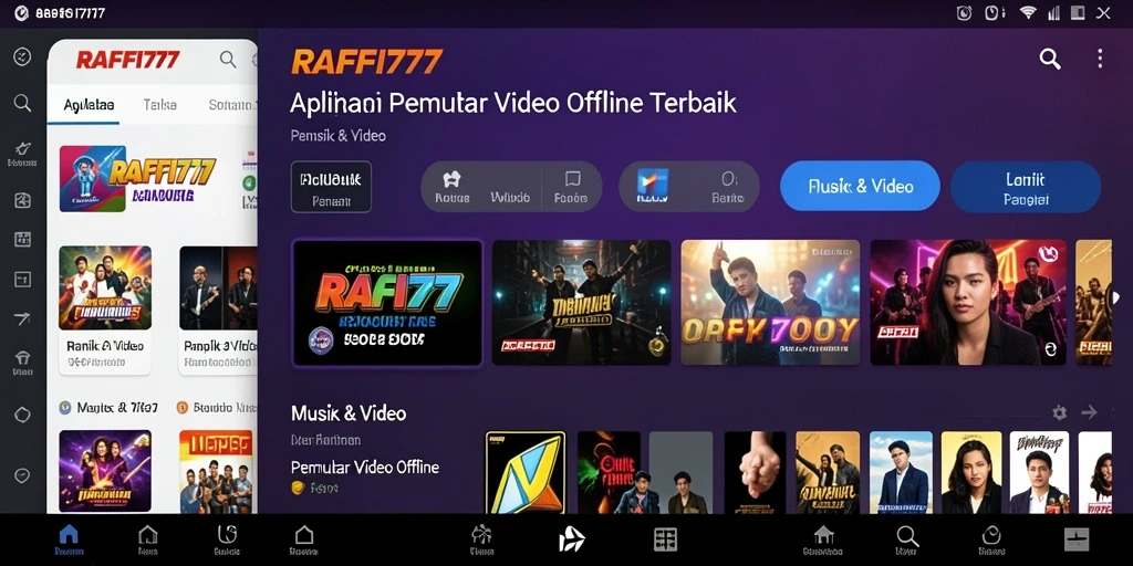 Screenshot RAFFI777 menunjukkan antarmuka pemutar video yang menarik dan fungsional.