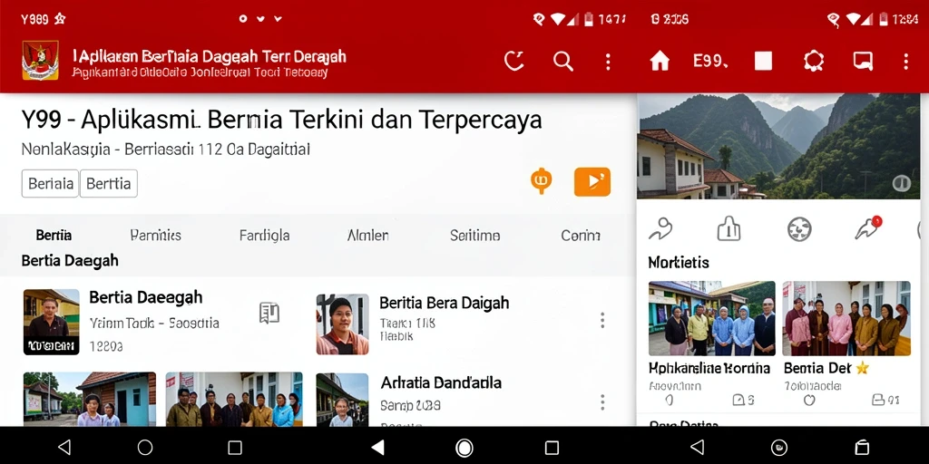 Antarmuka Y89 yang menampilkan berita daerah terbaru dan informatif.
